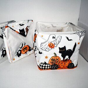 Clastyle Halloween Storage Cube Organizer, Set of 3  Black Cats, 11.8" Kids Toy